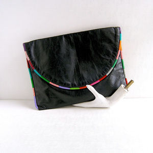 80s Black Laptop Tablet Clutch Ipad Folio Case